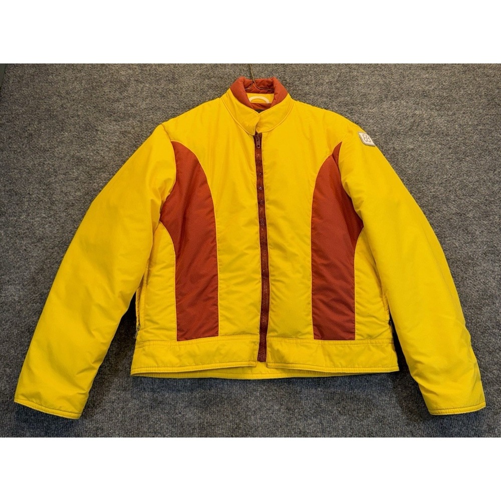 Eddie Bauer Goose Down Jacket Yellow Red Women's Size Medium Vintage